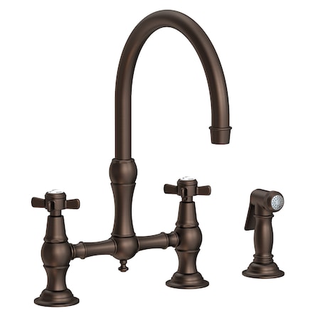 Newport Brass Kitchen Bridge Faucet With Side Spray in English Bronze 9456-07